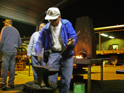picture of Dwight blacksmithing 2008